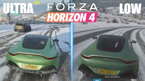 Forza Horizon 4 Ultra Vs Low Graphics Comparison Winter Gameplay Full