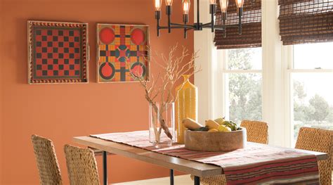 Orange Dining Room Home Design Ideas