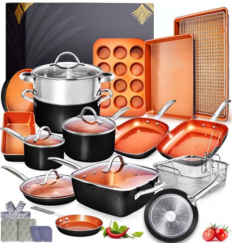 Buy 23 Pcs Pots And Pans Set Non Stick Ceramic Copper Cookware Set Bakeware Set Induction