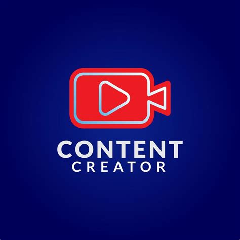 Content Creator Logo Design Template On Dark Blue Background Pictorial