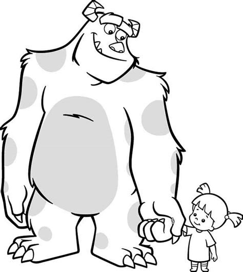 Feel free to print and color from the best 40+ monsters inc boo coloring pages at getcolorings.com. Sulley Is Taking Care Of Boo In Monsters Inc Coloring Page ...