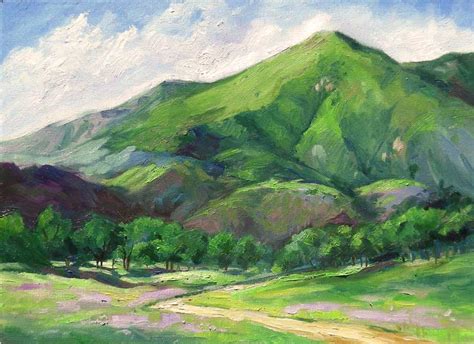 California Mountain Impressionist Landscape Oil Painting By Karen