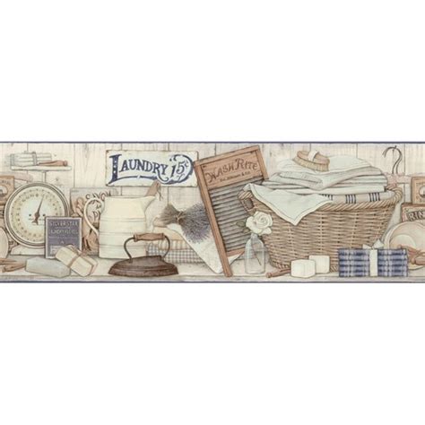 Allen Roth 9 Neutral Laundry Prepasted Wallpaper Border In The