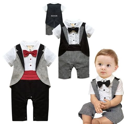 Summer Boys Birthday Party Suits Infant Boys Wedding Suit Gentleman Bow