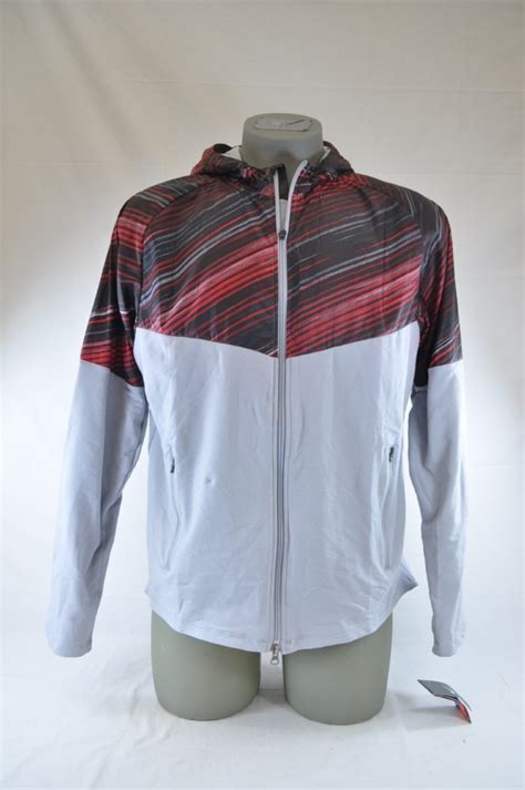 The styling grey zip up hoodies. NIKE RUNNING DRI-FIT FANATIC 451277 002 GREY RED BLACK ...