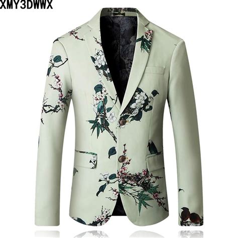 Free shipping available* ts & cs apply Plyesxale Blazer Men 2018 Fashion Slim Fit Mens Floral ...