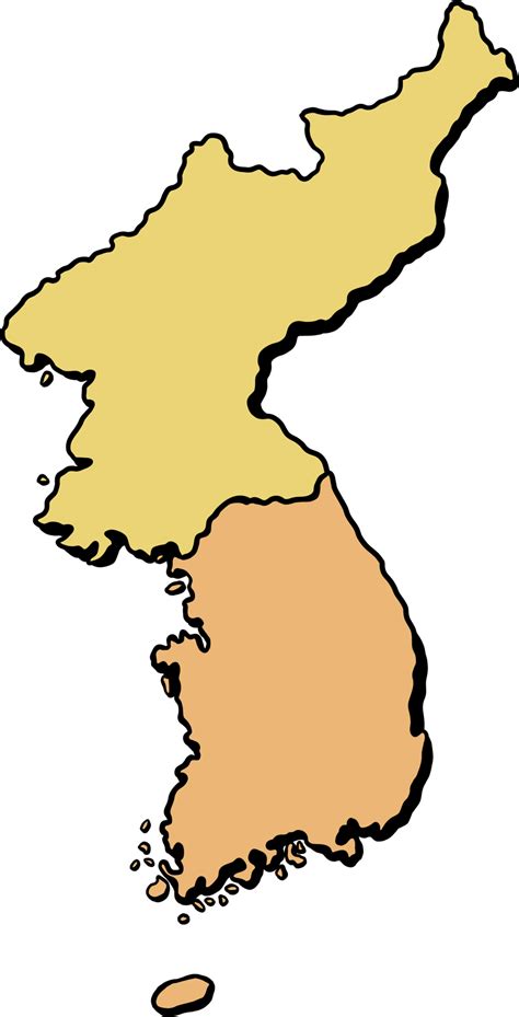Doodle Freehand Drawing Of North And South Korea Map 12037966 Png