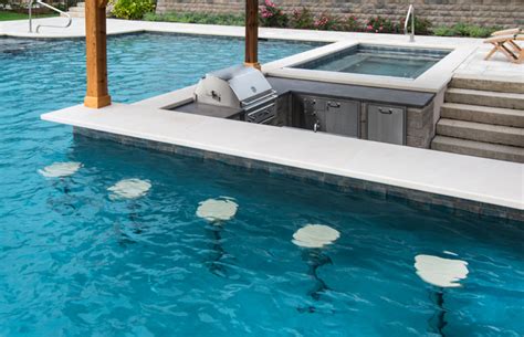 Barrington Hills Swimming Pool Hot Tub Sunken Bar And Slide Tropical Swimming Pool And Hot