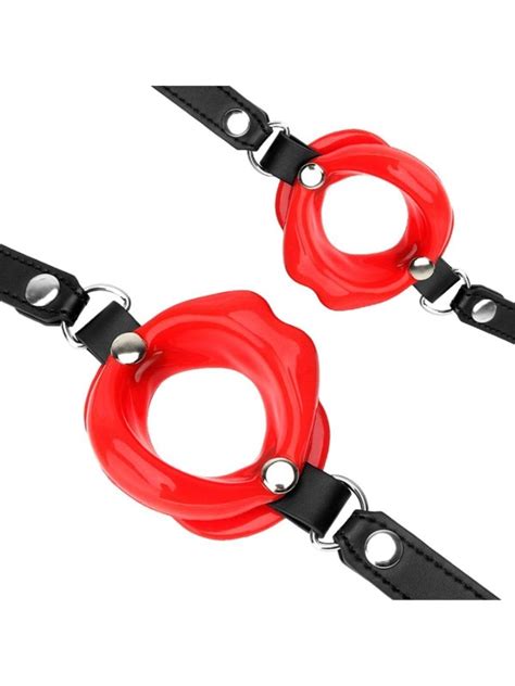 Pu And Silicone Bdsm Adhesive Ball Open Lip Ring Gag Adult Slave Lover S Sex Toys