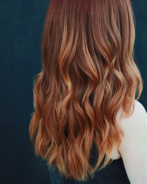 ginger red hair color balayage beach waves constancerobbins natural red hair balayage hair