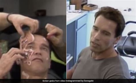 terminator 2 arnold schwarzenegger makeover from human to robot in throwback video on internet