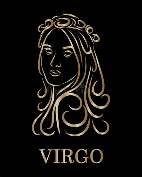 Virgo Zodiac Line Art Vector Eps 10 Stock Vector Illustration Of