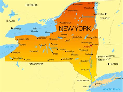 Texas overtook new york as the second most populous state in 2000. Map of New York
