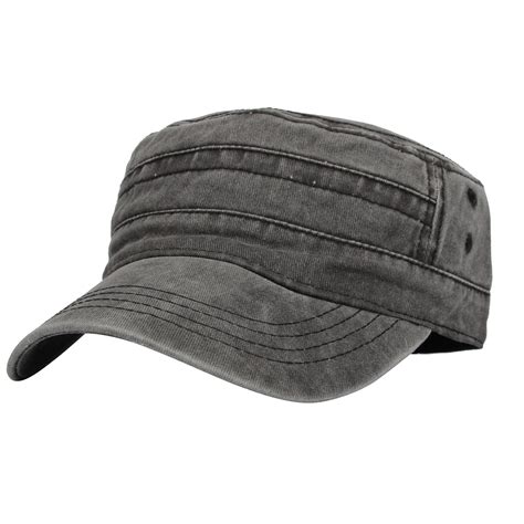 withmoons cadet caps vintage washed cotton army hat for unisex kz40037 grey