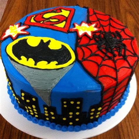 In order to represent the various marvel avengers, use your maroon cakes with your yellow imbc for iron man, yellow cakes with piped blue. Pin by Amber Arnold on for kids | Superhero birthday cake ...