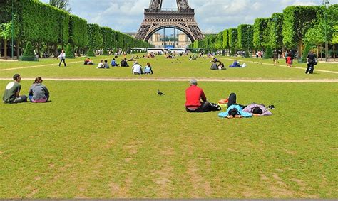 Champs De Mars A Peaceful Park At The Foot Of The Eiffel Tower