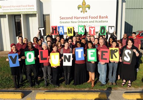 That our communities thrive when hunger is minimized. Second Harvest Food Bank staff in the New Orleans facility ...