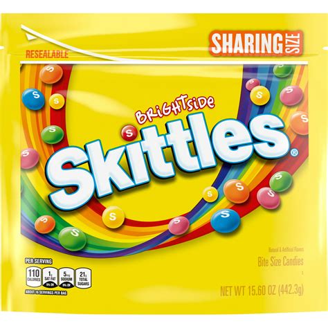 Skittles Brightside Sharing Size Candy Bag 156 Oz