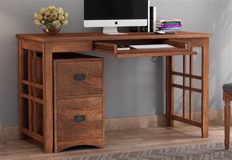 Two fixed shelves provide plenty of space for the extras such as files, books. Buy Horsley Computer Table With Storage (Teak Finish ...