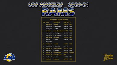 12:00 pm @ new york jets sun, sep 27: 2020-2021 Los Angeles Rams Wallpaper Schedule