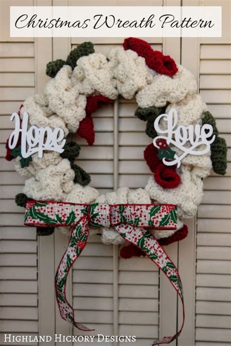 Christmas Holly Wreath Highland Hickory Designs Free Crochet