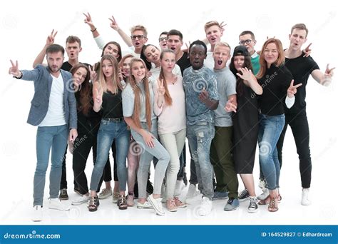 Group Of Cheerful Young People Looking At The Camera Stock Image
