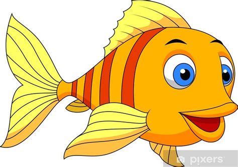Sticker Cute Fish Cartoon Pixersus