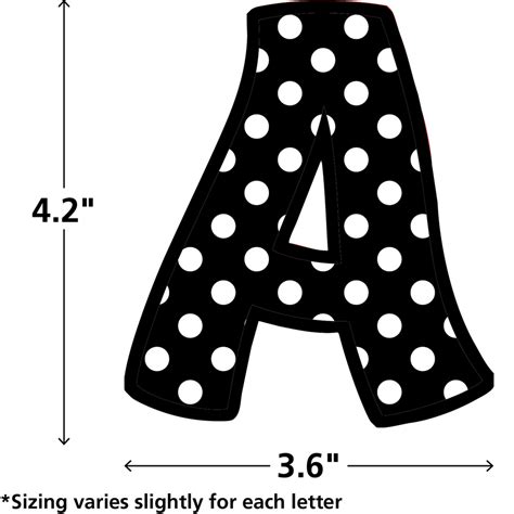 Black Polka Dots Funtastic 4 Letters Combo Pack Tcr5346 Teacher
