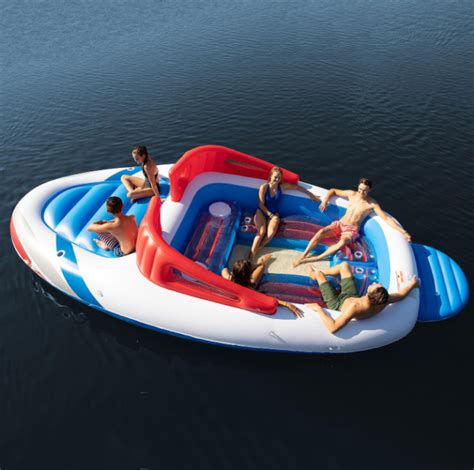 Intex Inflatable Floating Island 5 Person Party Lounge River Lake Raft Float New Water Sports