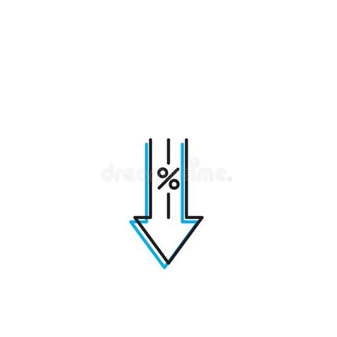 Percentage Arrow Down Vector Icon Isolated On White Background Stock