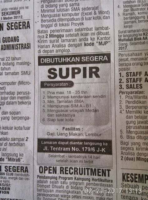 Lowongan Kerja Medan Tanpa Ijazah Ada perusahaan yang sedang membuka