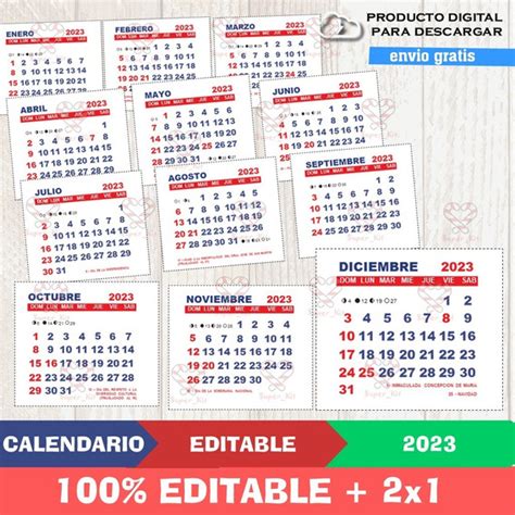 Calendarios Mignon Kit Imprimible Vectores Pdf Calendario Aria Art Vrogue