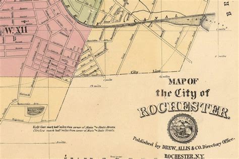Old Map Of Rochester 1882 Vintage Map Wall Map Print Vintage Maps And