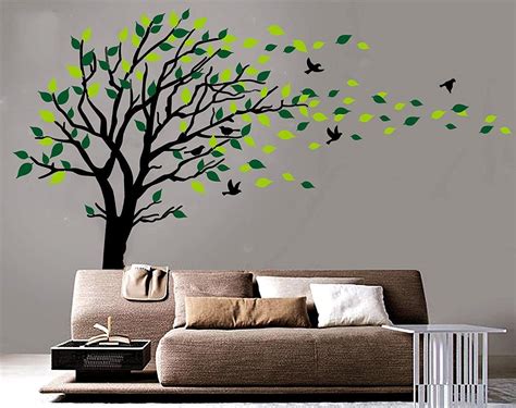 Large Tree Blowing In The Wind Tree Wall Decals Wall Sticker Vinyl Art