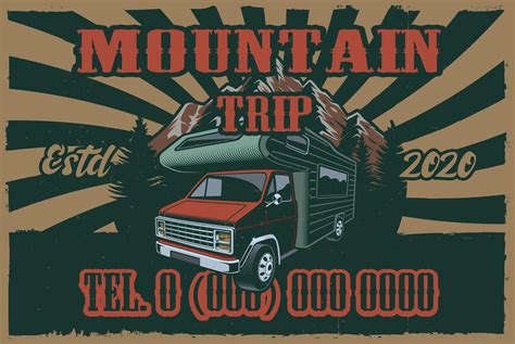 Vintage Poster With Rv And Road Trip Theme 1267370 Vector Art At Vecteezy