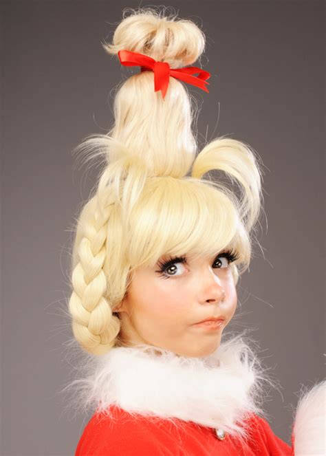 Womens The Grinch Style Blonde Cindy Lou Who Wig