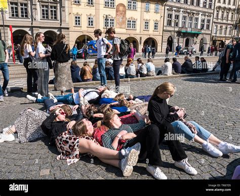 Schools Is Out In Prague In The Czech Republic As Students Wait For