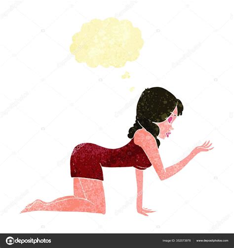 Cartoon Woman All Fours Thought Bubble Stock Vector Image By Panthermediaseller