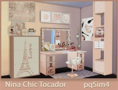 Pqsims4 Nina Chic Dressing Table • Sims 4 Downloads Muebles Sims 4