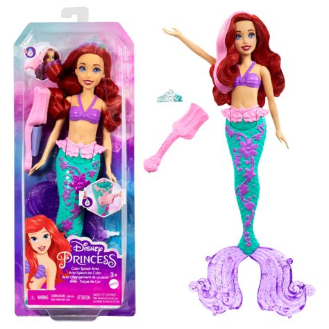 Disney Princess Toys Ariel Mermaid Doll Colour Splash Water Toy