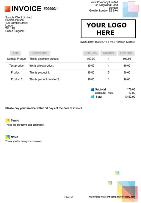 Invoice Template For Businesses Invoiceberry Blog