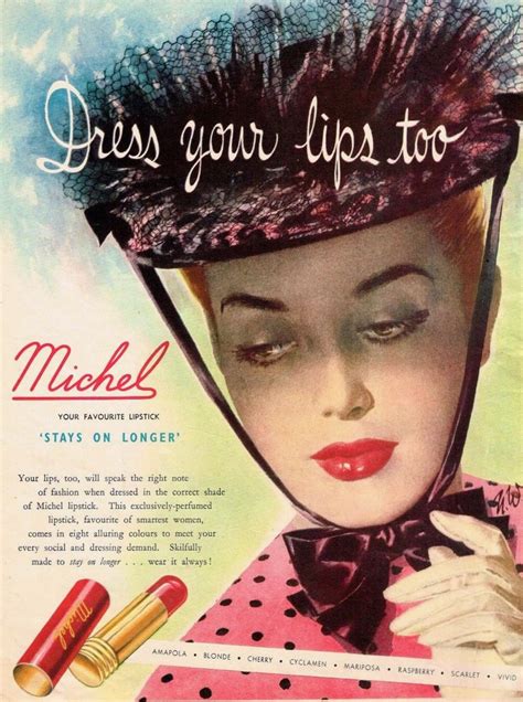 Michel Lipstick Ad Art By Nell Wilson Australia Vintage