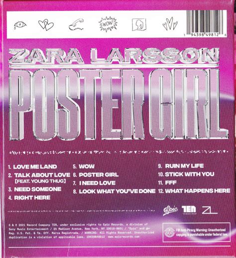 Zara Larsson Poster Girl 2021 Cd Cover Audio Cd Covers Download Free