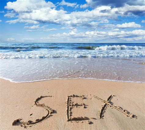 Beach With Sand Word Sex Stock Image Image Of Concept 32864925