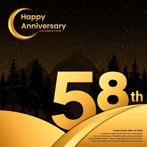 Celebración Del 58 Aniversario Vector Premium