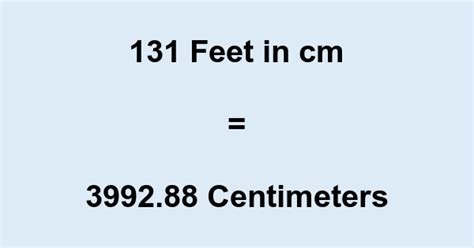 131 In Cm 131 Feet To Cm