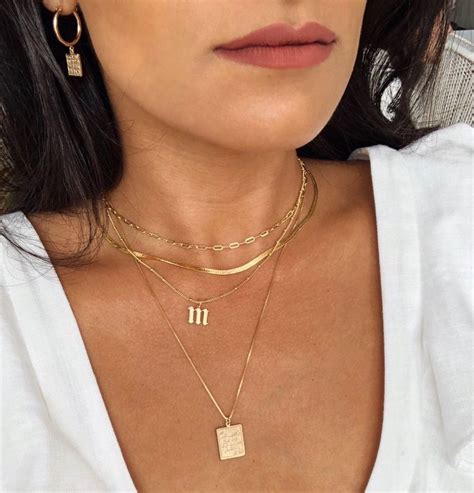 Herringbone Necklace — Cuffed By Nano Stacked Necklaces Fashion Necklace Gold Necklace Layered