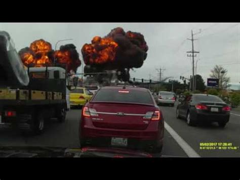 Insane Fiery Plane Crash Caught On Dash Cam Video