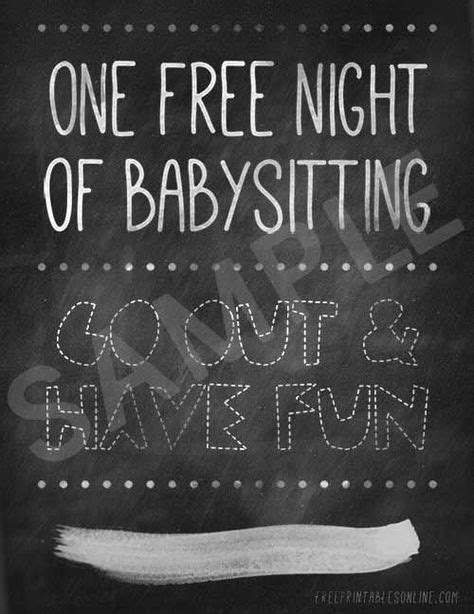 One Free Night Of Babysitting Free Printables Online Gift