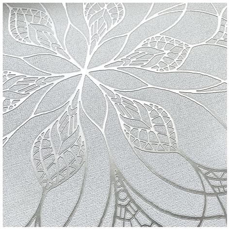 Muriva Couture Floral Eve Grey And Silver Metallic Foil